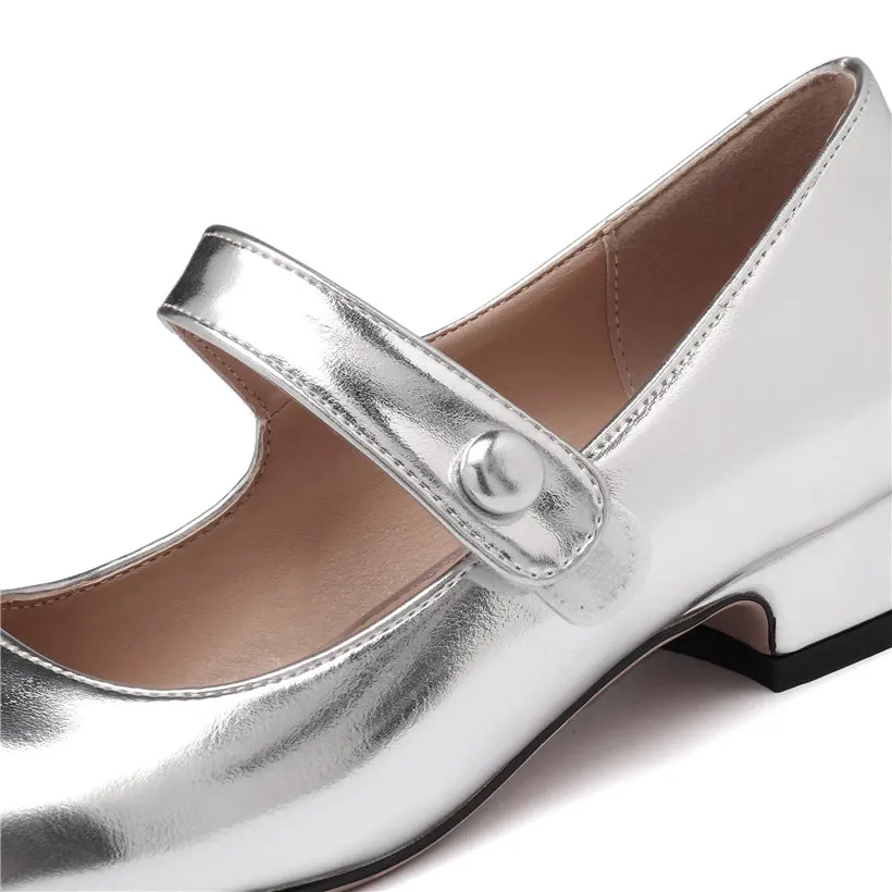 Милые женские туфли лодочки Мэри Джейн из искусственной кожи на низком