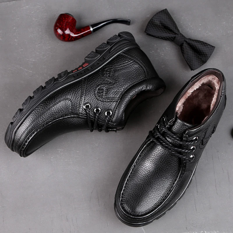 Новинка 2021 мужские зимние туфли Повседневные Классические черные или коричневые