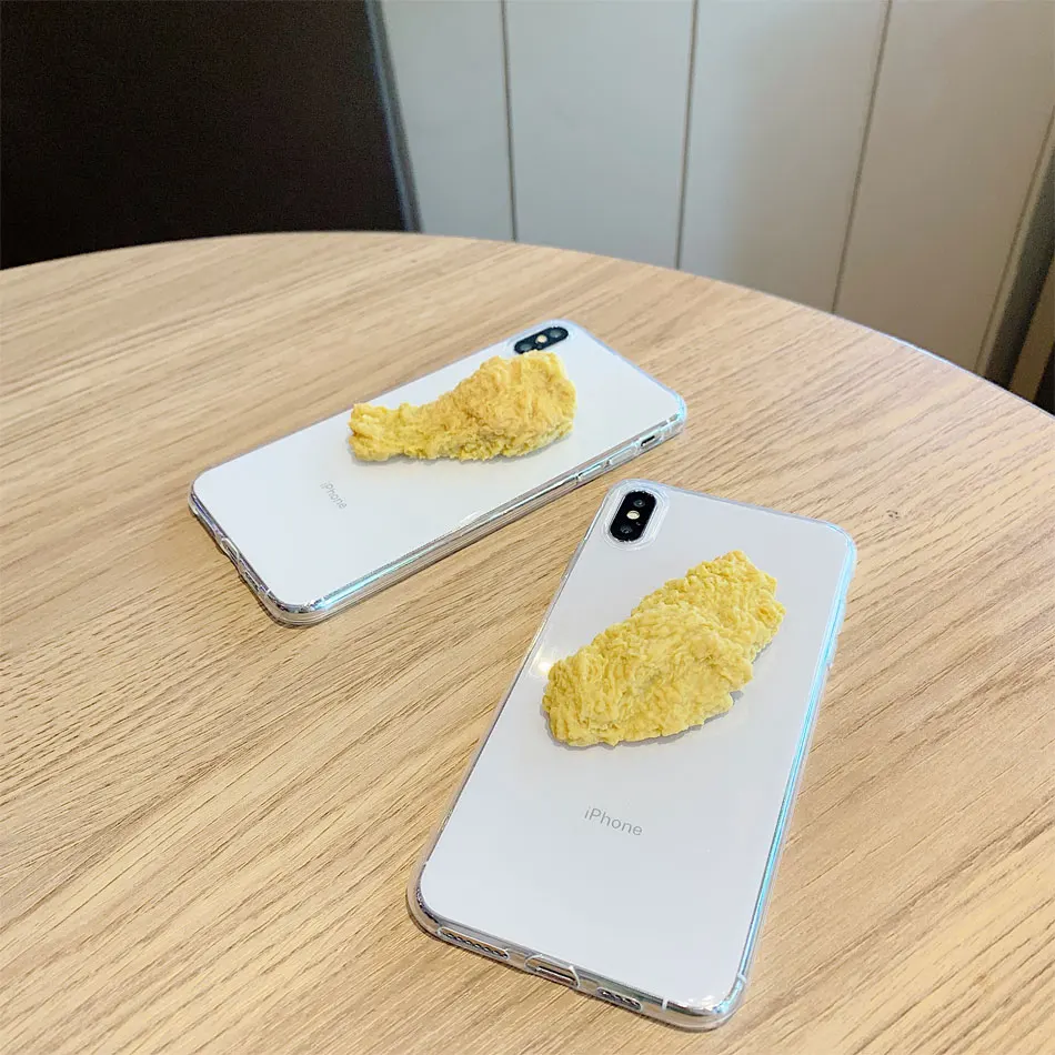 3D имитация забавной вкусной еды курица чехол для телефона s Чехол для iPhone 7 11 Pro 6S 7 8 Прозрачный чехол для телефона X XR XS Max