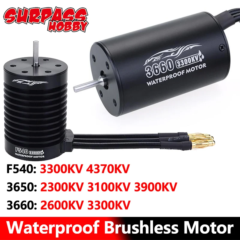 

Двигатель SURPASS HOBBY F540 3660 3650, водонепроницаемый бесщеточный, 2300KV 2600KV 3300KV для 1/10 RC автомобиля Traxxas осевой Redcat HSP внедорожник