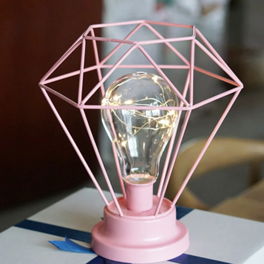 Спальня световая батарея питание прикроватный реквизит Led Diamond дети дома фестивальные декорации стол съемный медный провод ночник