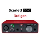 Звуковая карта Focusrite Scarlett Solo (3-е поколение), аудиоинтерфейс USB, 24 бит192 кГц, AD-конвертеры для записи микрофона, гитары