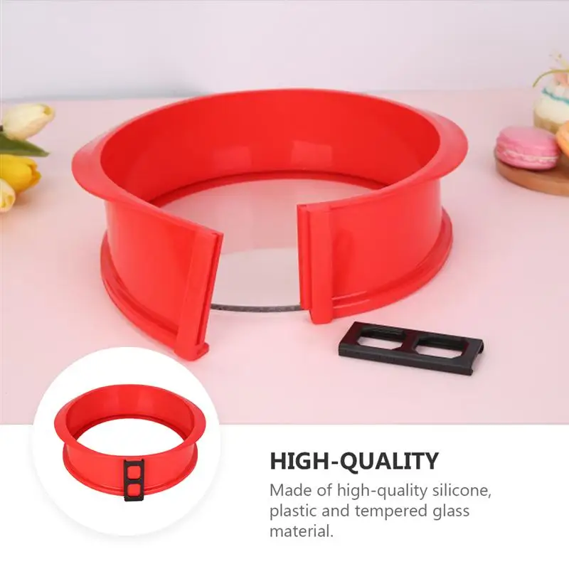 Molde de silicona con Base de vidrio para hornear tartas, herramienta pr&aacute;ctica y desmontable, Color aleatorio-2