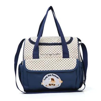 1pcsmall dark blue 5 шт./компл. мульти-functionbaby сумка из узорчатой ткани костюмы для мамы держатель для детской бутылочки мать мумия для беременных Сумки для подгузников наборы для ухода за кожей - Цвет: 1pcsmall dark blue