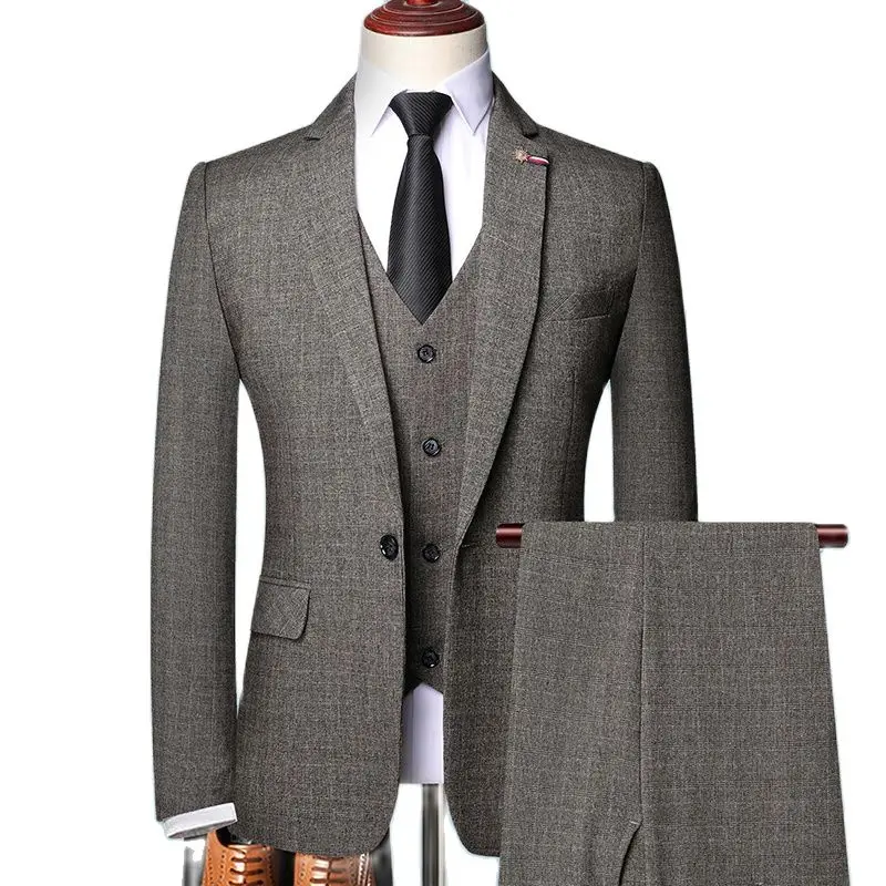 

2021 Brand Fashion Men 's Slim Fit Business Suit Men Fashion 3 Pieces Mens Blazers Tuxedos Suits Groom Best Wedding Suits