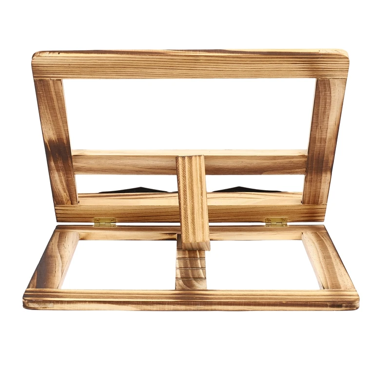 

Foldable Recipe Book Stand,Wooden Frame Reading Bookshelf,Tablet Pc Support Stand