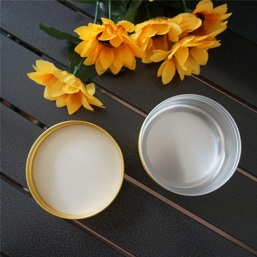 

10/15/30/50/60/80/100/150/200g gold empty round aluminum box metal tin cans cosmetic cream DIY refillable jar tea Aluminum Pot