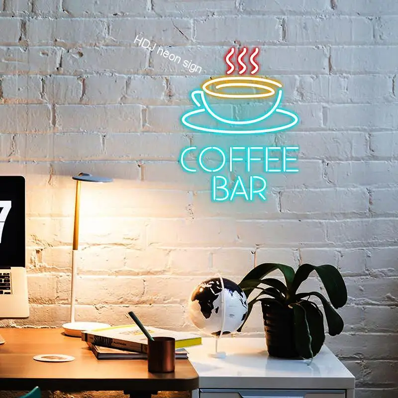 Неоновая вывеска с логотипом персонализированная на заказ для бара бистро кафе