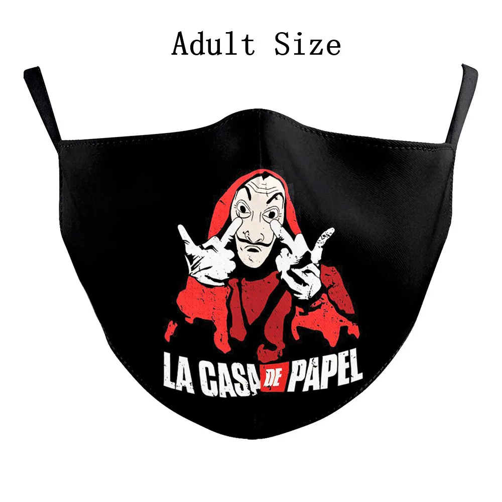 Взрослый размер Hero House Of Paper Money Heist La Casa De Papel винтажная печать рот маски