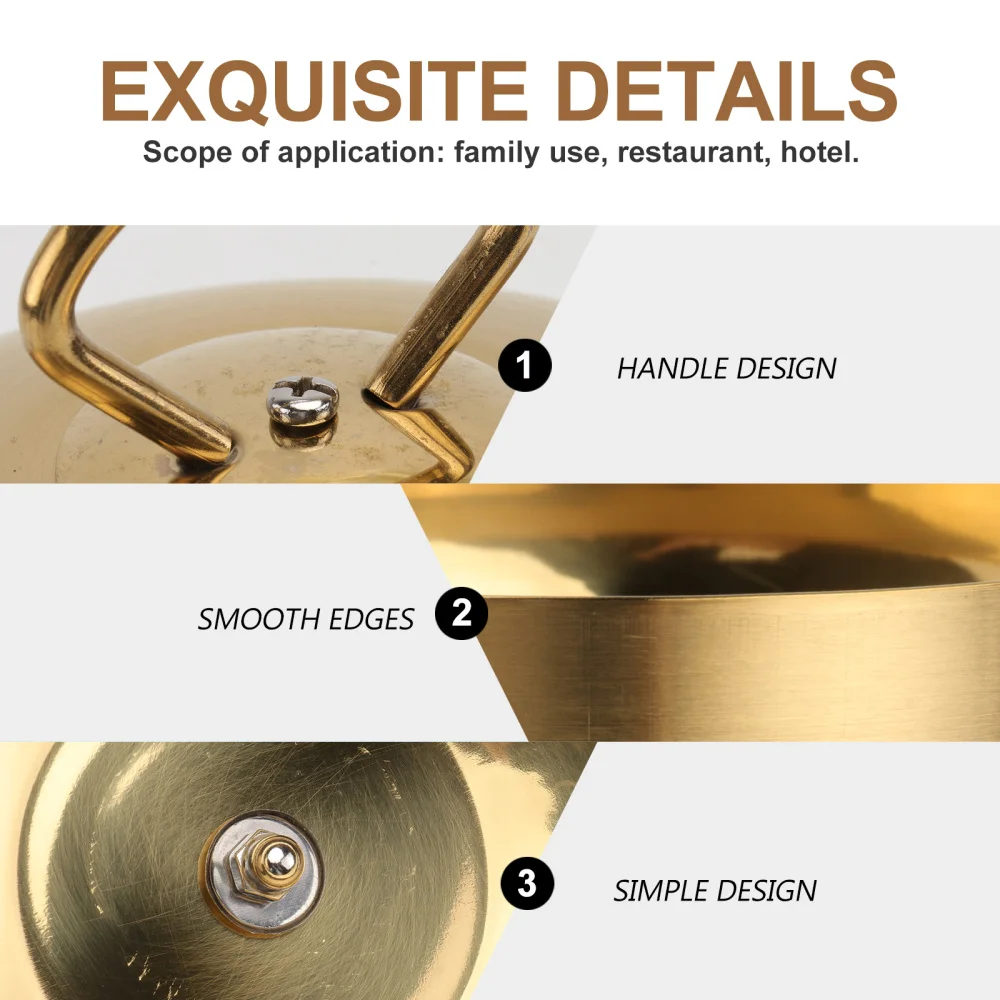

1PC Sturdy Steak Cover Thickened Iron Plate Cover Magnetic Food Cover(Golden)