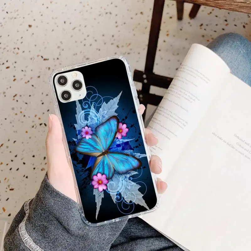 

Colorful Lilies butterfly cute animal Phone Case Transparent soft For iphone 5 5s 5c se 6 6s 7 8 11 12 plus mini x xs xr pro max