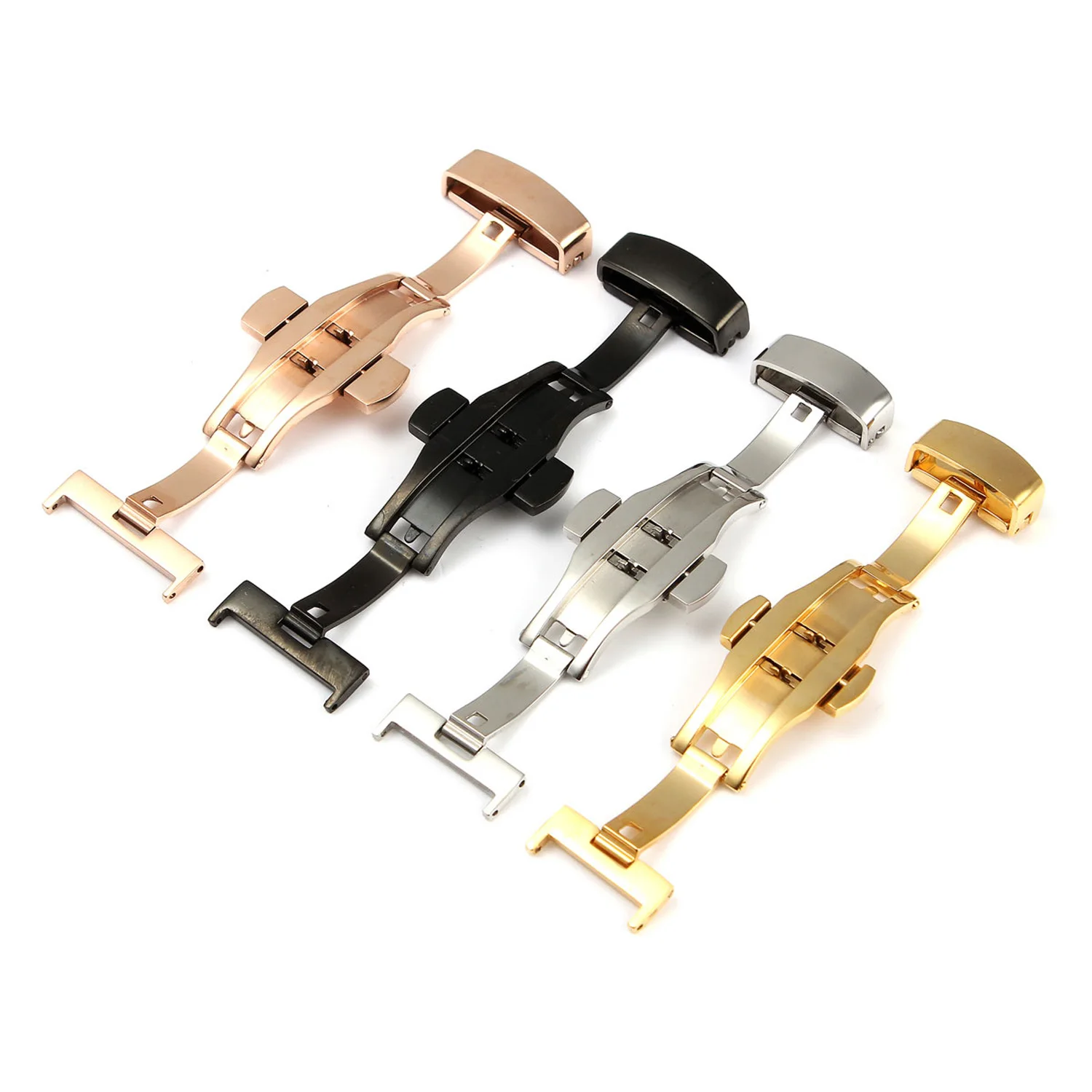 

Deployment Butterfly Clasp WATCH Buckle Stainless Steel Leather Strap Band