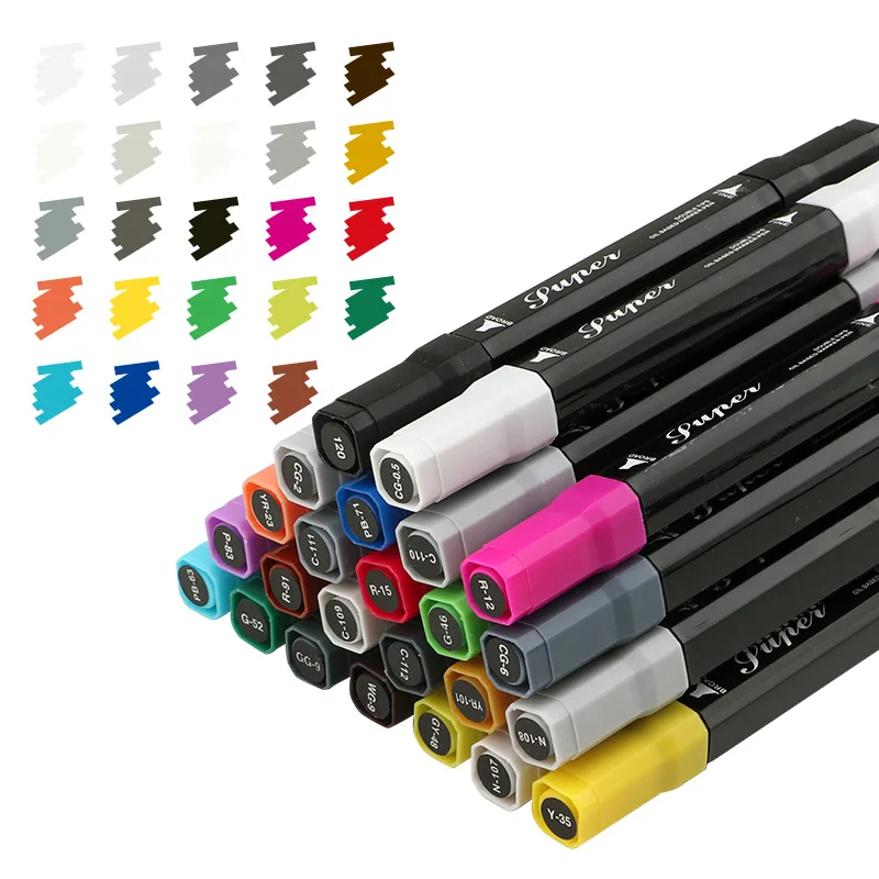 

12pcs A Box of Baoke MP2900#12 Oily Marker POP Advertising Pen Marker Double-headed Color Marker 12 Colors