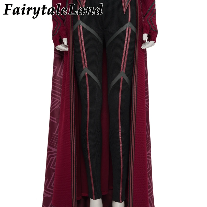 Супергероиня на Хэллоуин костюм Ванда алая ведьмы для косплея максимофф красный