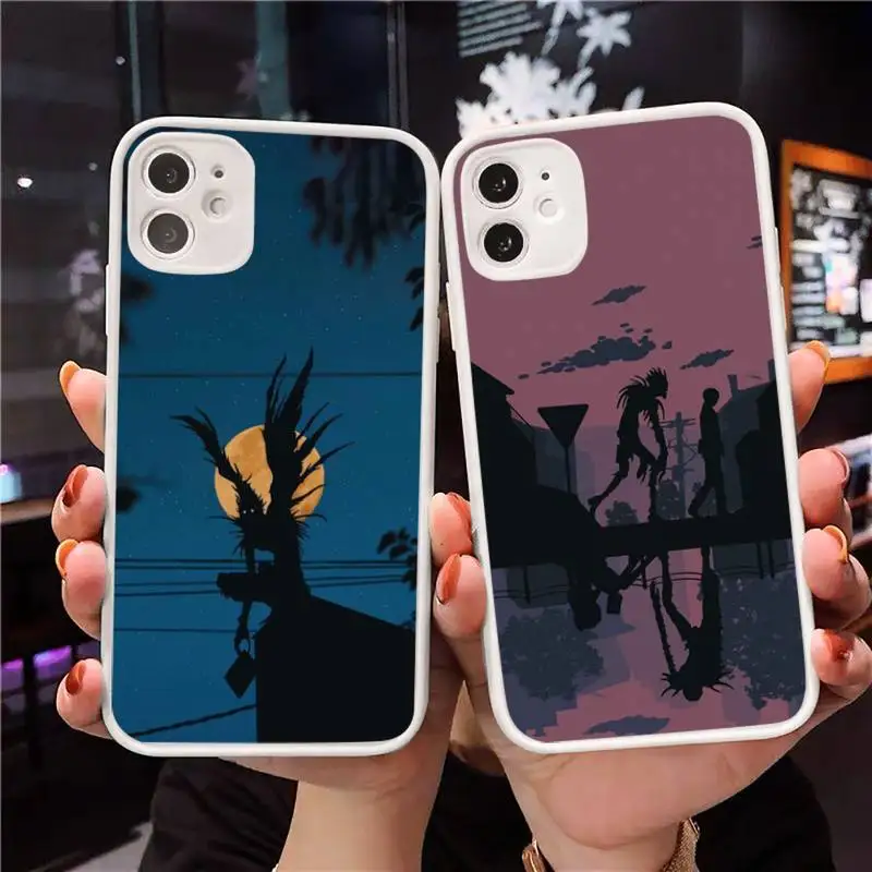 

Death Note Phone Case Matte Transparent for iPhone 7 8 11 12 s mini pro X XS XR MAX Plus Clear mobile bag Yagami Light MisaMisa