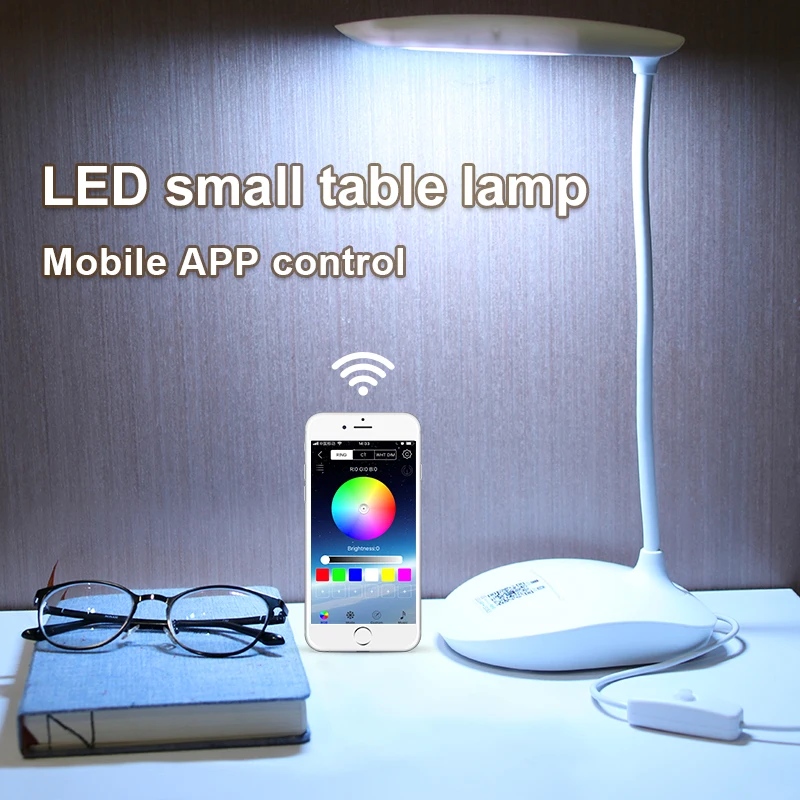 Фото Современная светодиодная настольная лампа с RGB подсветкой USB - купить