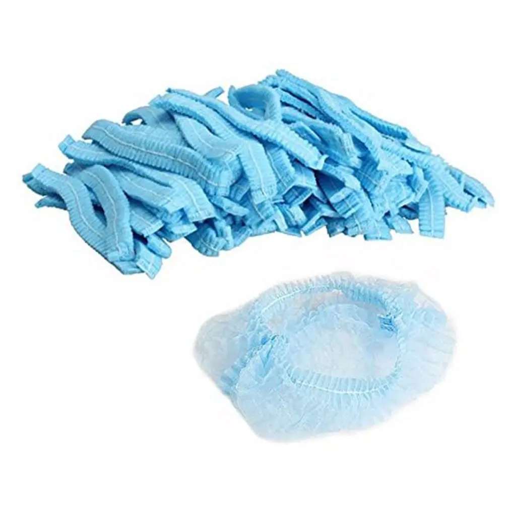 100 шт Одноразовые шляпы круглые нетканые головные уборы пыленепроницаемые