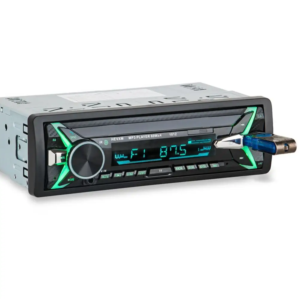 

50% Hot Sales HEVXM 1012 Wireless Car Auto Radio Stereo Media Player 4 Loud Speaker Key Lights