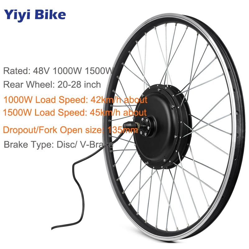 Verkauf Elektrische Bike Conversion Kit Hinten Rad 1000W Elektrische Motor 48V 1500W Vorderrad Hub Motor E Bike Kit 20 26 28 700C Bike Motor