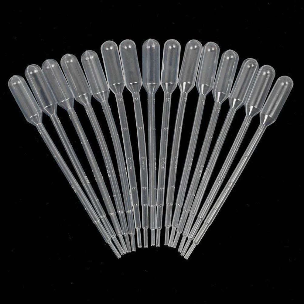 

100PCS 3ML Disposable Plastic Eye Dropper Transfer Graduated Pipettes Office Lab Experiment Supplies Small Tool Accessory