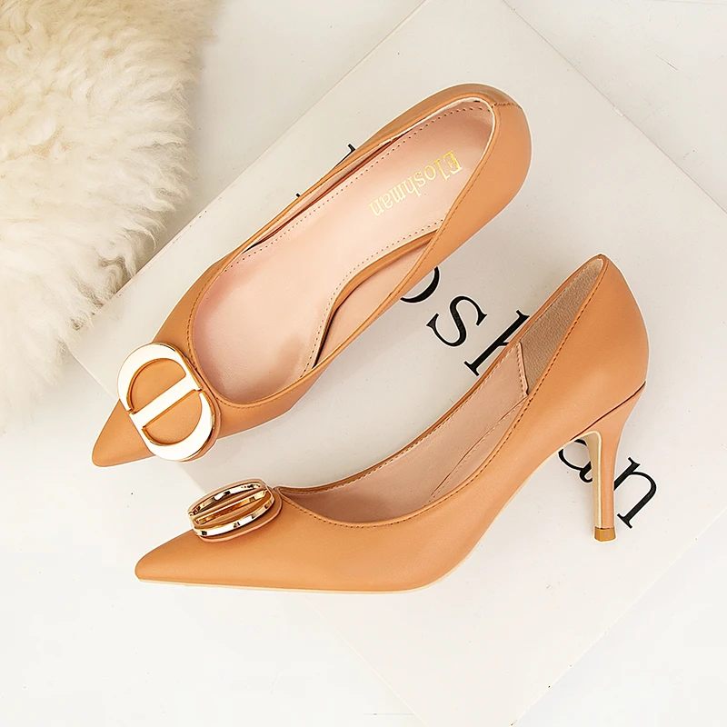 Woman Pumps Luxury High Heels Designer Sexy Pointed Toe Ultra 7cm Ladies Stilettos Large Size 41 Single Shoes 2021 New