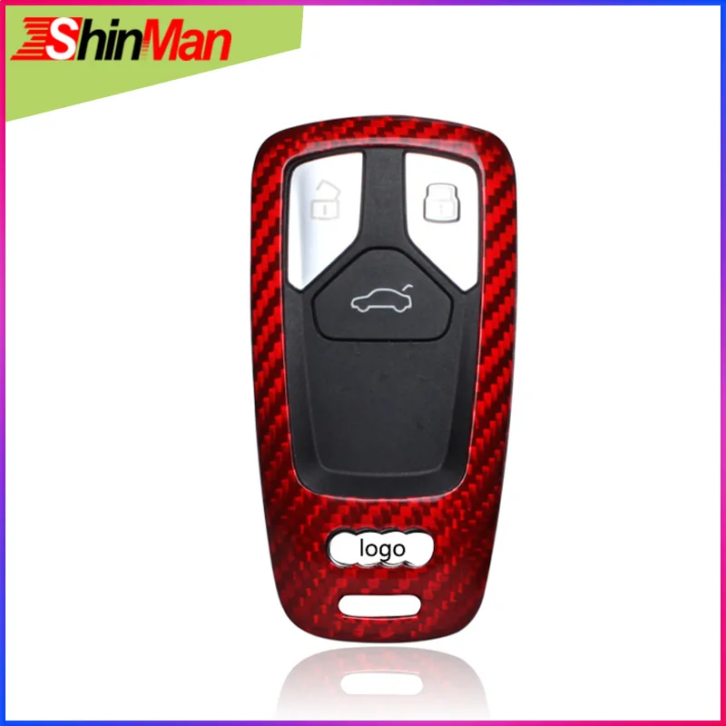 Блестящий очаровательный красный чехол для ключей из углеродного волокна Audi A5 S5