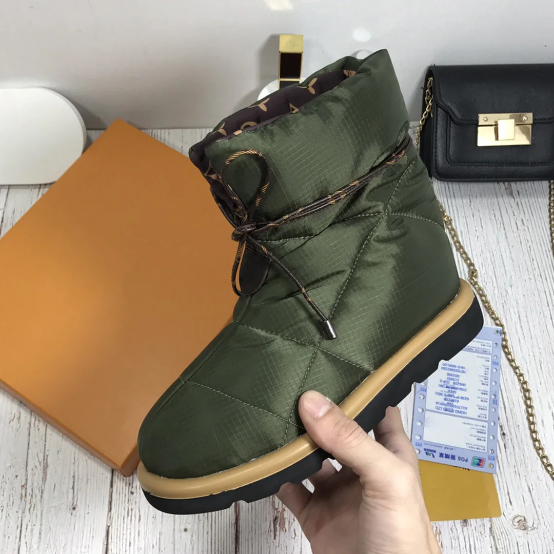 

Женские теплые зимние ботинки с подкладкой на пуху, 2021, роскошные брендовые удобные ботильоны с ремешком на щиколотке, зимние женские ботин...