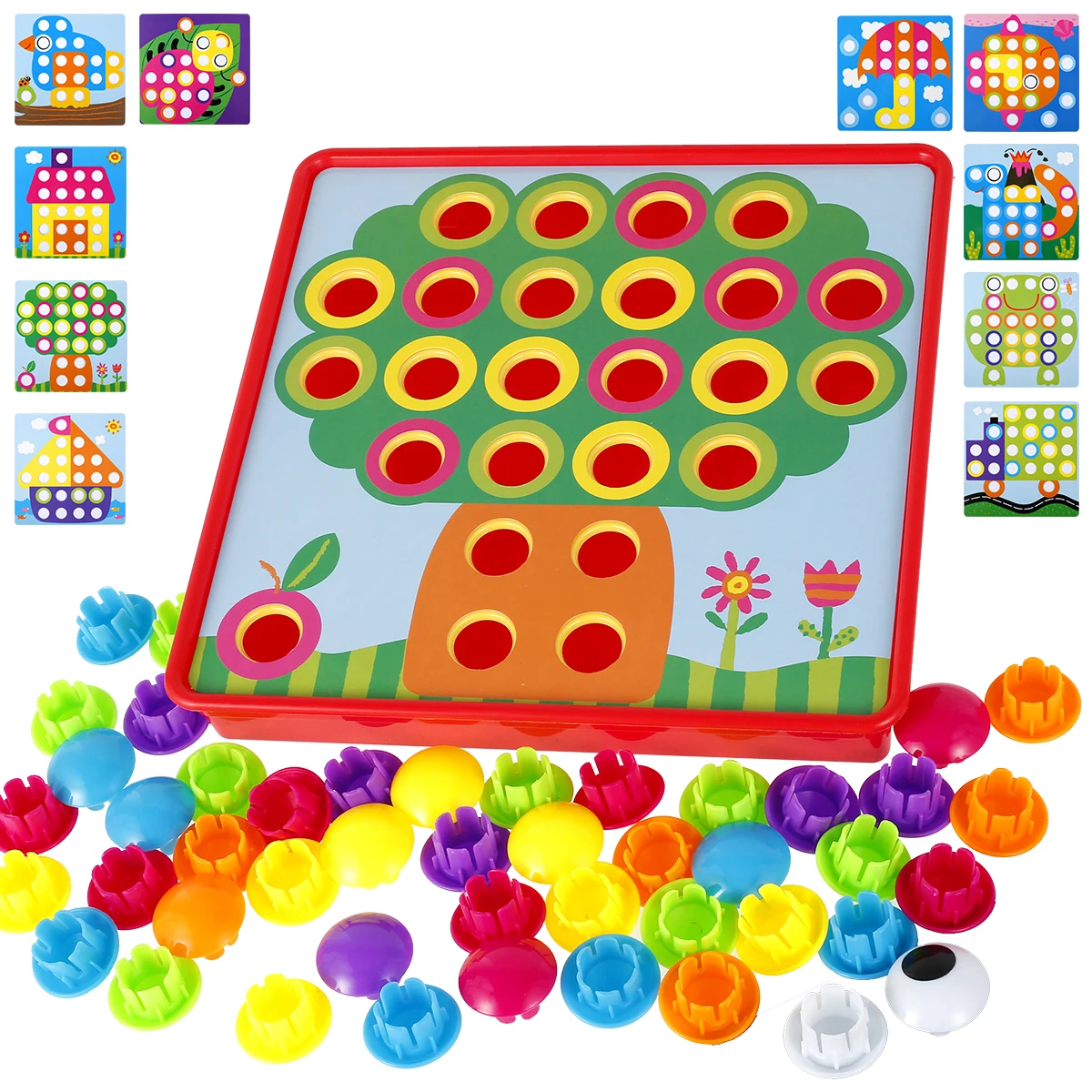 

Mosaic Mushroom Nail Kit 3D creative Puzzles Buttons Art Assembling Children Enlightenment Educational Toys Gifts