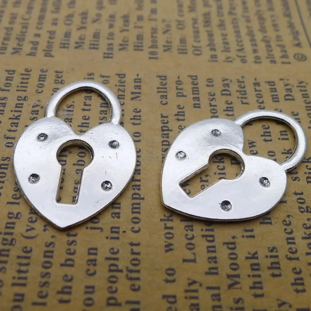

100pcs Lock Charms 19mm x 28mm DIY Jewelry Making Pendant antique silver color