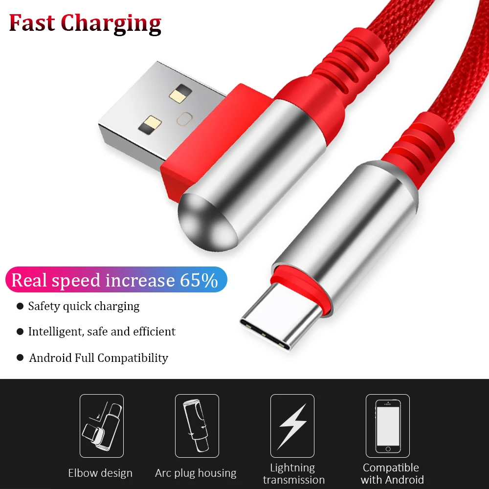 Type C USBC кабель для быстрой зарядки type-C Micro USB C для iOS локтевой кабель для зарядки мобильного телефона высокоскоростной передачи данных