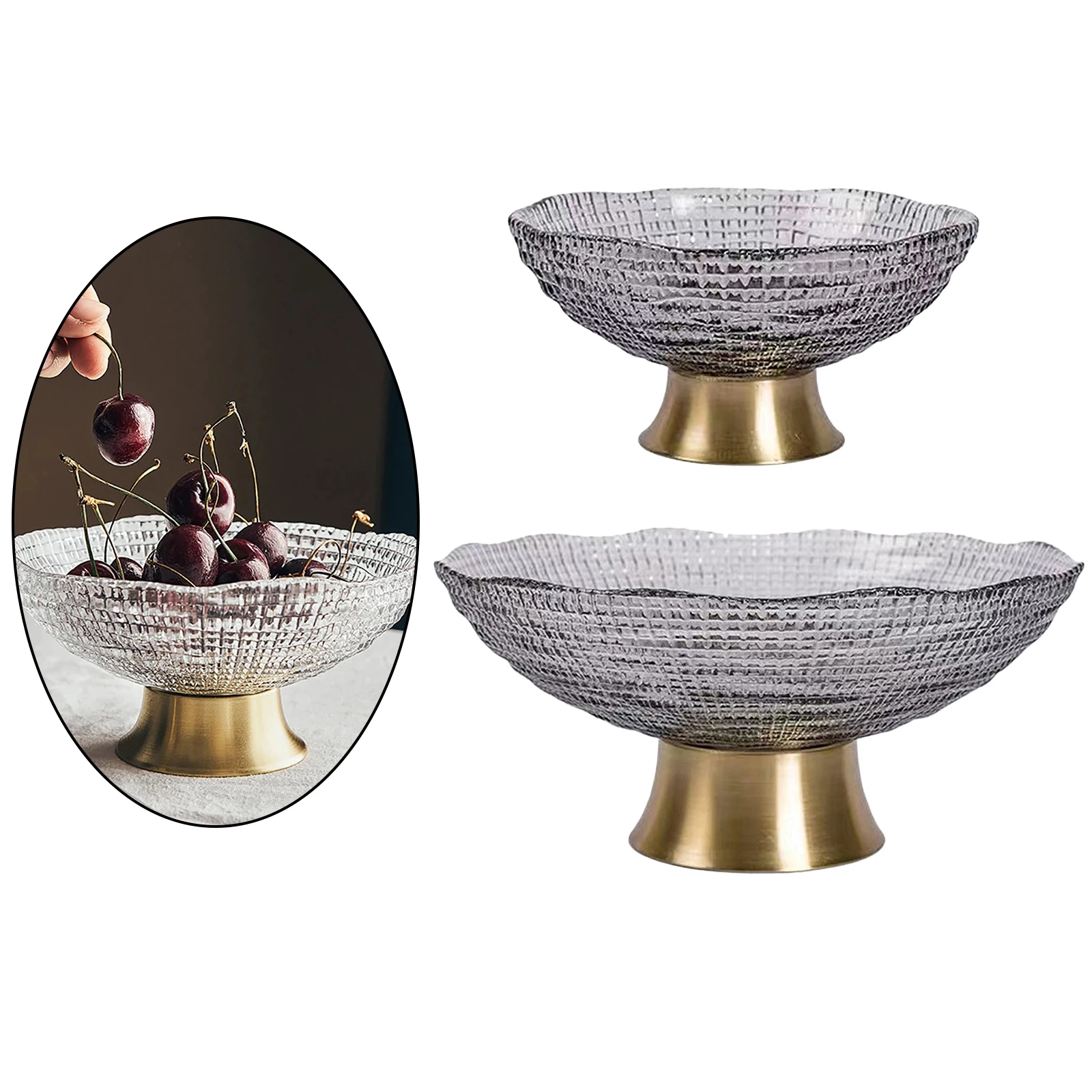 

Glass Fruit Bowl Dish Desserts Snack Candy Bowl Kitchen Hotel Serving Tray