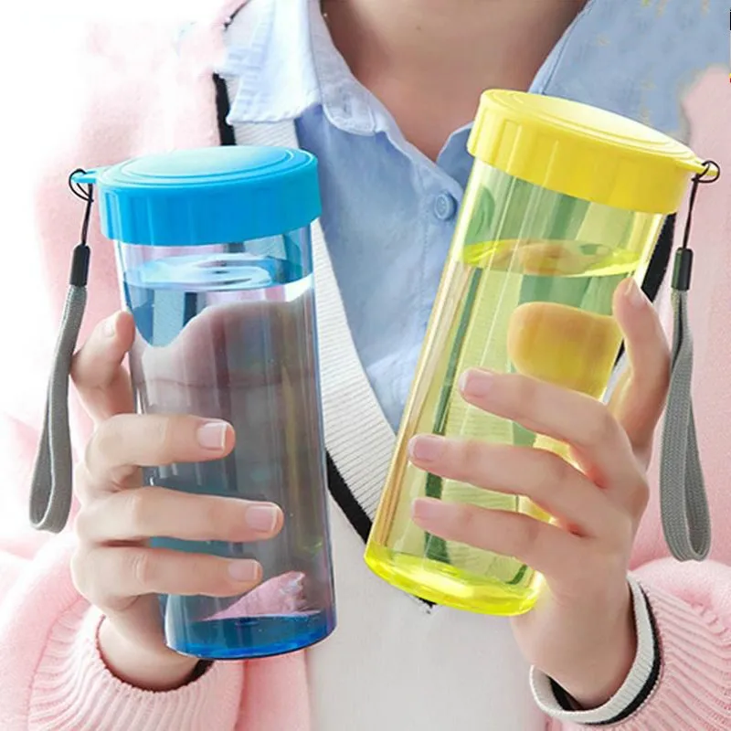 Новая портативная цветная пластиковая бутылка для воды Студенческая пара