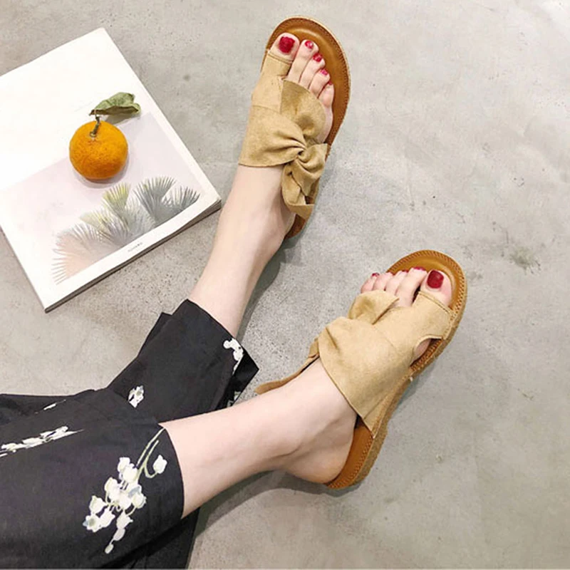 Новинка 2021 модные тапочки Vrouwen Zomer однотонные vвод-knoop Schoenen женские шлепанцы с