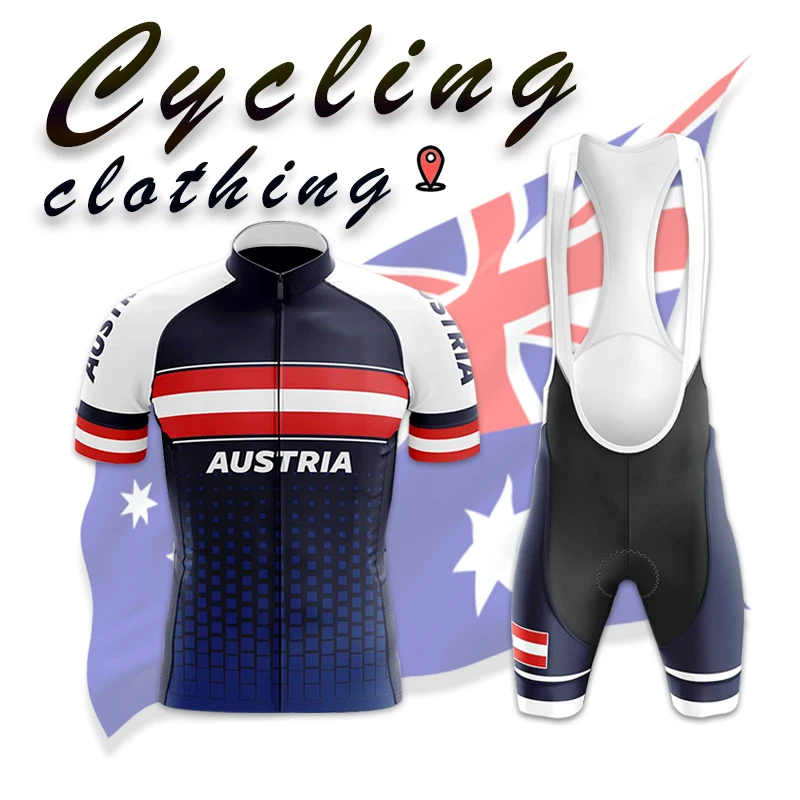 

Cycling Jerseys 2021 Team Austria Flag Cycling Clothing Summer Short Sleeves Cycling Set Mountain Bike Cycling Sportswears