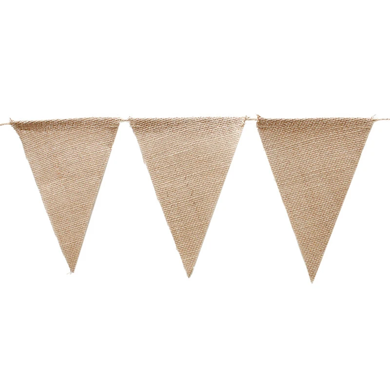 

3Pcs Burlap Banner 9Ft Flag DIY Decoration for Holidays Wedding Camping Party and Any Occasion WHShopping