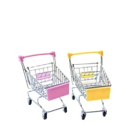 creative metal mini simulation supermarket shopping cart crafts baby trolley toy supermarket car children play house toy storage