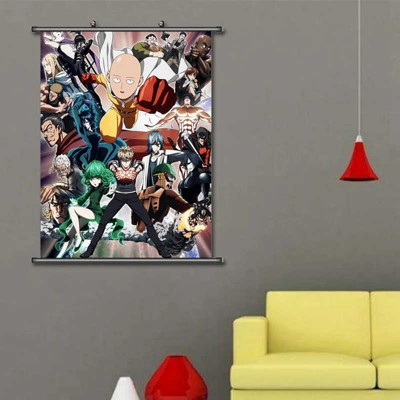 2019 плакат One Punch man атласный Плакат на заказ тканевый с принтом настенный из