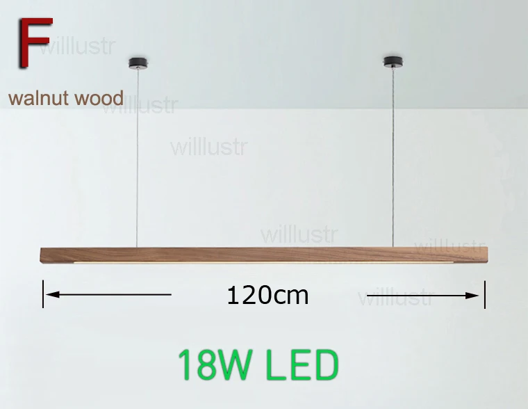 walnut wood 120cm Willlustr светодиодный подвесной светильник из дерева Talo, длинный подвесной светильник из орехового ореха, подвесной светильник для офиса, встречи, столовой, отеля, виллы, светильник - Цвет корпуса: walnut wood 120cm