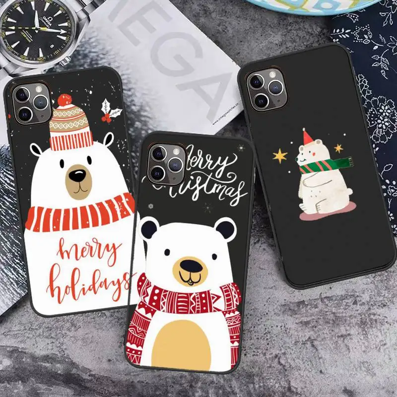 

Christmas Deer Bear Phone Case for iPhone 13 7 8 11 12 Pro X XS XR Samsung A S 6 7 9 10 51 70 mobile bags Case for samsung a51