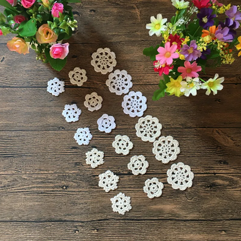 Супер Мини Doilies 18 шт. 100% хлопок ручной работы Вязание крючком коврик для чашки