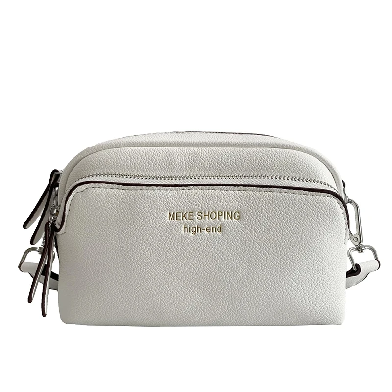 

Double Layer Quality Crossbody Messenger Bags for Women 2021 PU Leather Fashion Solid Color Small Shoulder Purses Handbags Lady