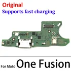 Полностью оригинальный USB-разъем для зарядки док-станции, гибкий кабель для Moto One Fusion, запасные части с микрофоном