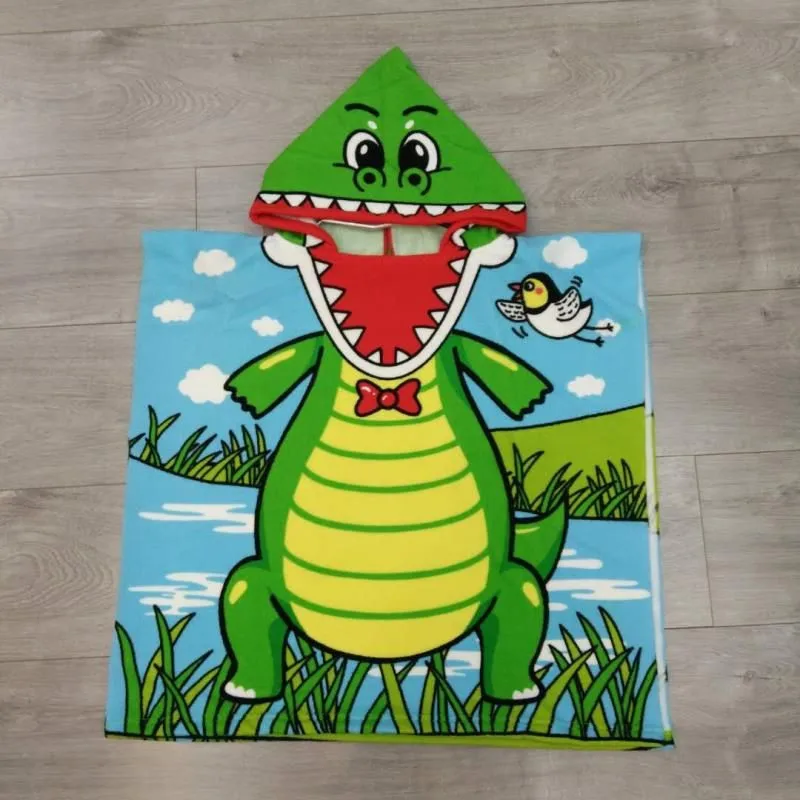 

Toddler Hooded Beach Bath Towel Shark Soft Swim Pool Coverup Poncho Cape For Boys Kids Children 1-12 Years Old Bath Robe