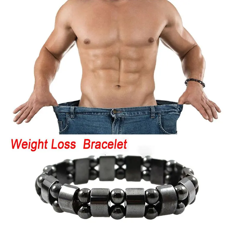 1 шт. Круглый браслет для похудения с черным камнем магнитотерапевтический
