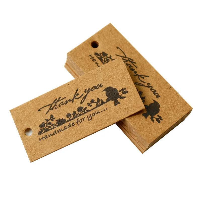 Коричневые бумажные бирки в стиле ретро с надписью Thank You подвеска ручной работы