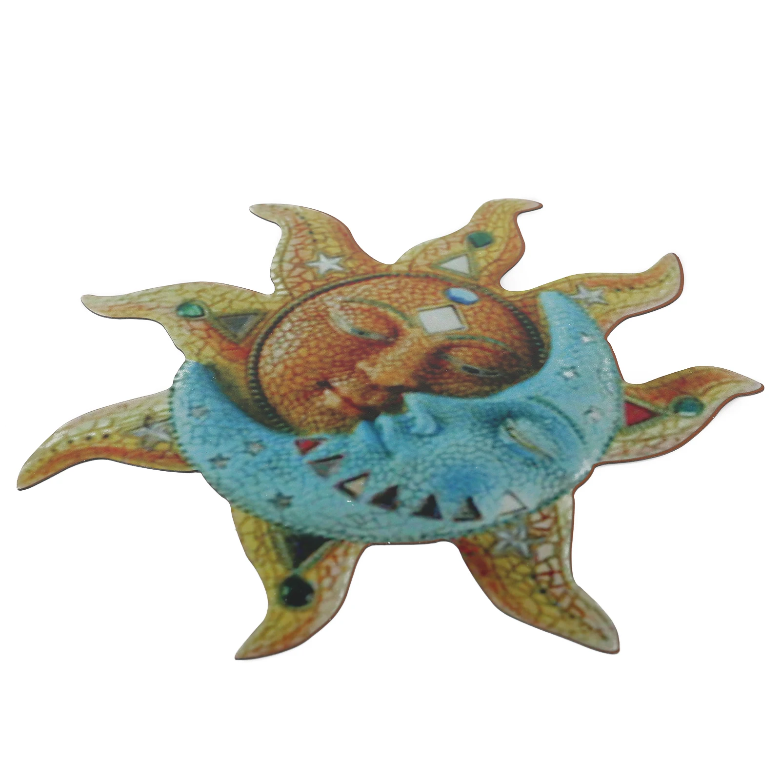 Декоративное украшение солнце и луна металлические изделия с принтом креативные