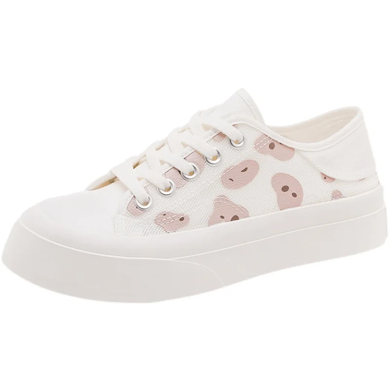 

Platform Canvas Women Shoes Retro Lace-up Ladies Casual Sneakers Outdoor Breathable Leisure Footwear Real Pictures