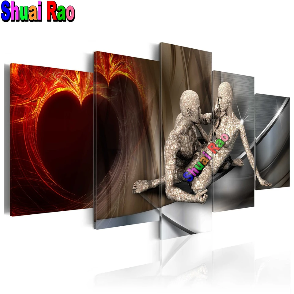 

Набор для алмазной вышивки «сердечки», 5 шт.