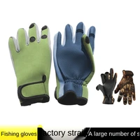 processing outdoor sports riding gloves winter warm gloves full finger non slip wear resistant flip three finger fishing gloves