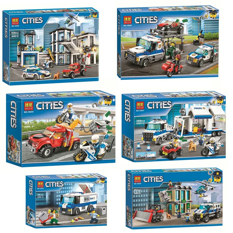 

NEW City Series Compatible with Lepining Police Station Set Boy Girl Building Blocks Bricks Toys for Children Christmas Gifts